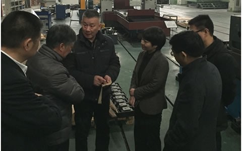 浦江縣委副書記、代縣長俞佩芬一行考察杭機股份